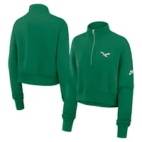 Women's Nike Kelly Green Philadelphia Eagles Rewind Phoenix Half-Zip Sweatshirt