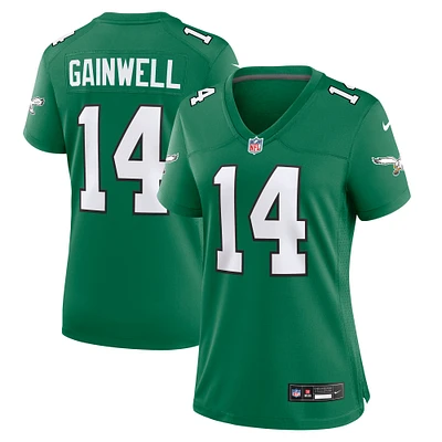 Maillot de match alternatif des Eagles Philadelphie pour femme Nike Kenneth Gainwell Kelly vert