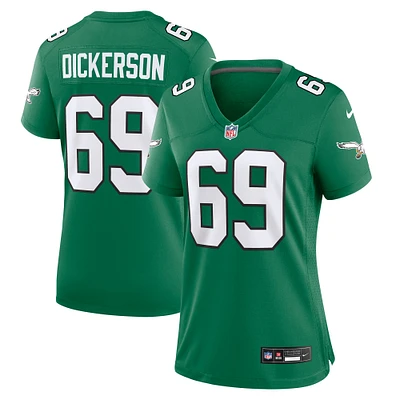 Maillot de match alternatif des Eagles Philadelphie Nike Landon Dickerson Kelly vert pour femme