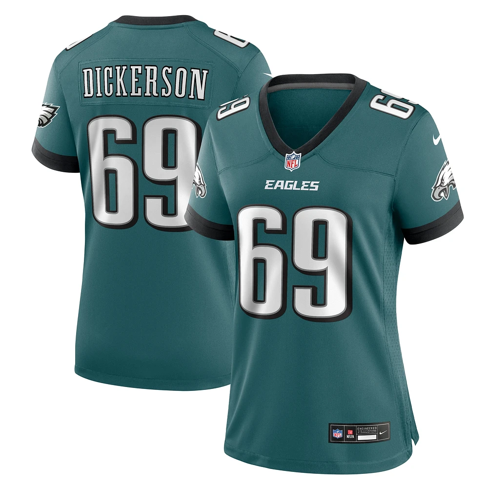 Maillot de match Nike Landon Dickerson Midnight Green pour femme des Philadelphia Eagles