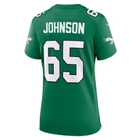 Maillot de match alternatif des Eagles Philadelphie Nike Lane Johnson Kelly vert pour femme