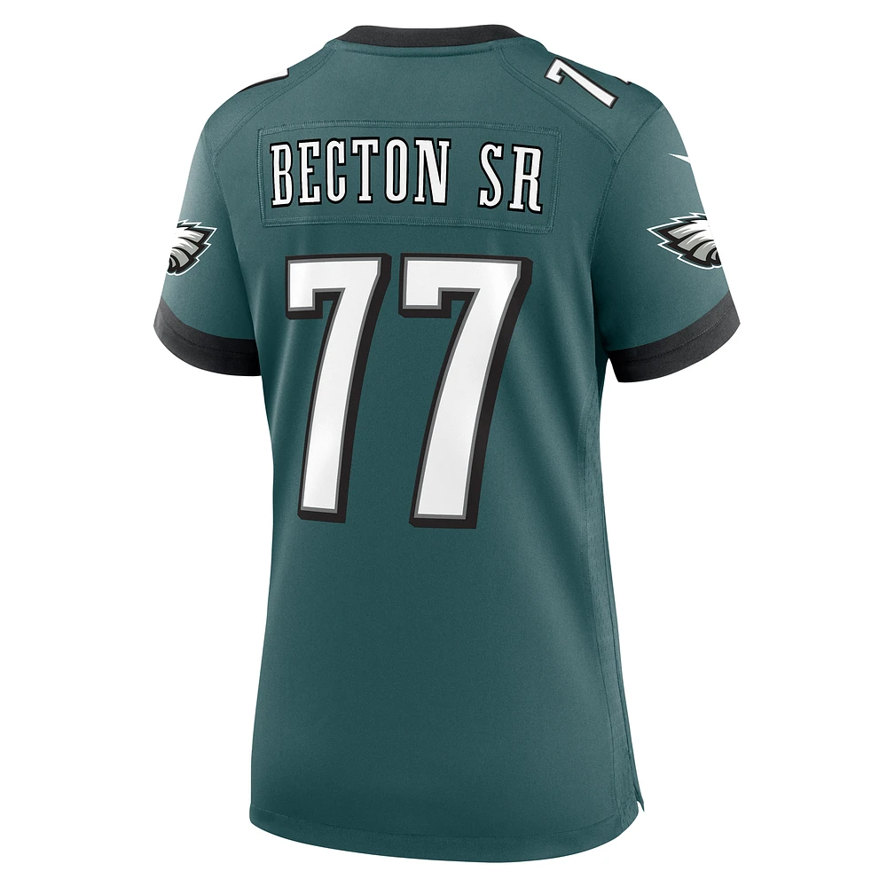 Maillot de match Nike Mekhi Becton Sr. Midnight Green Philadelphia Eagles pour femme