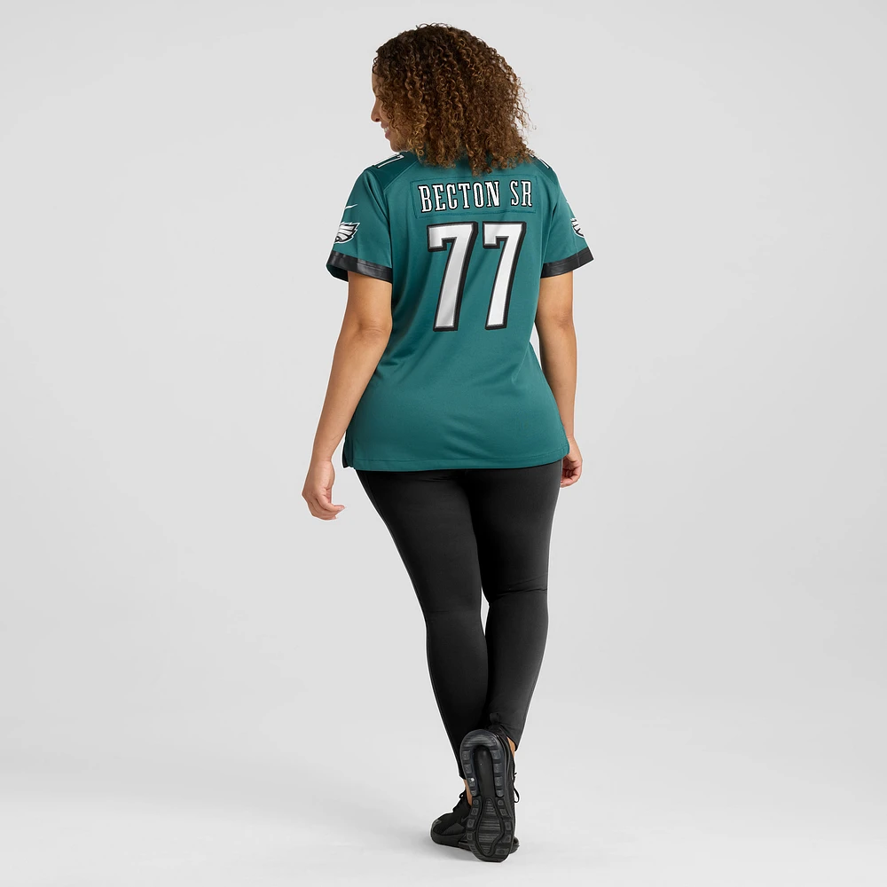 Maillot de match Nike Mekhi Becton Sr. Midnight Green Philadelphia Eagles pour femme