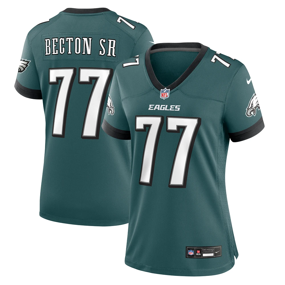 Maillot de match Nike Mekhi Becton Sr. Midnight Green Philadelphia Eagles pour femme