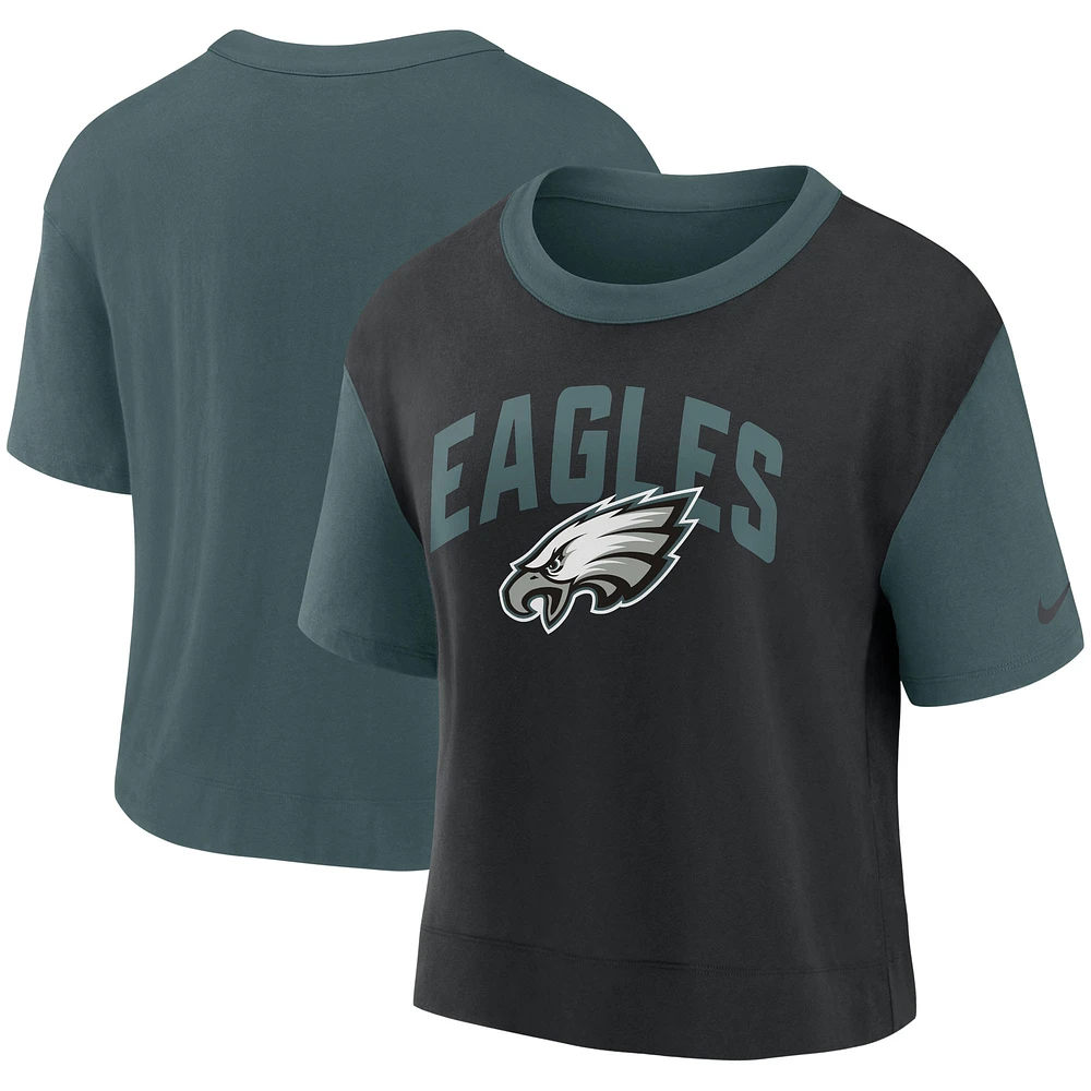 T-shirt tendance pour femme des Eagles de Philadelphie Nike, vert nuit/noir