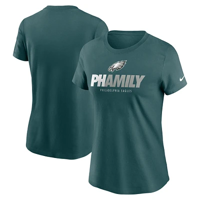 T-shirt Nike pour femme, vert nuit, Philadelphia Eagles, Hometown Local Pack