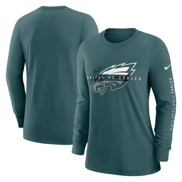 Women's Fanatics Branded Midnight Green/Black Philadelphia Eagles Ombre Long  Sleeve T-Shirt