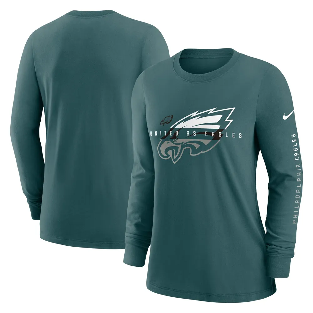 Lids Philadelphia Eagles Nike Women's Prime Split Long Sleeve T-Shirt -  Midnight Green