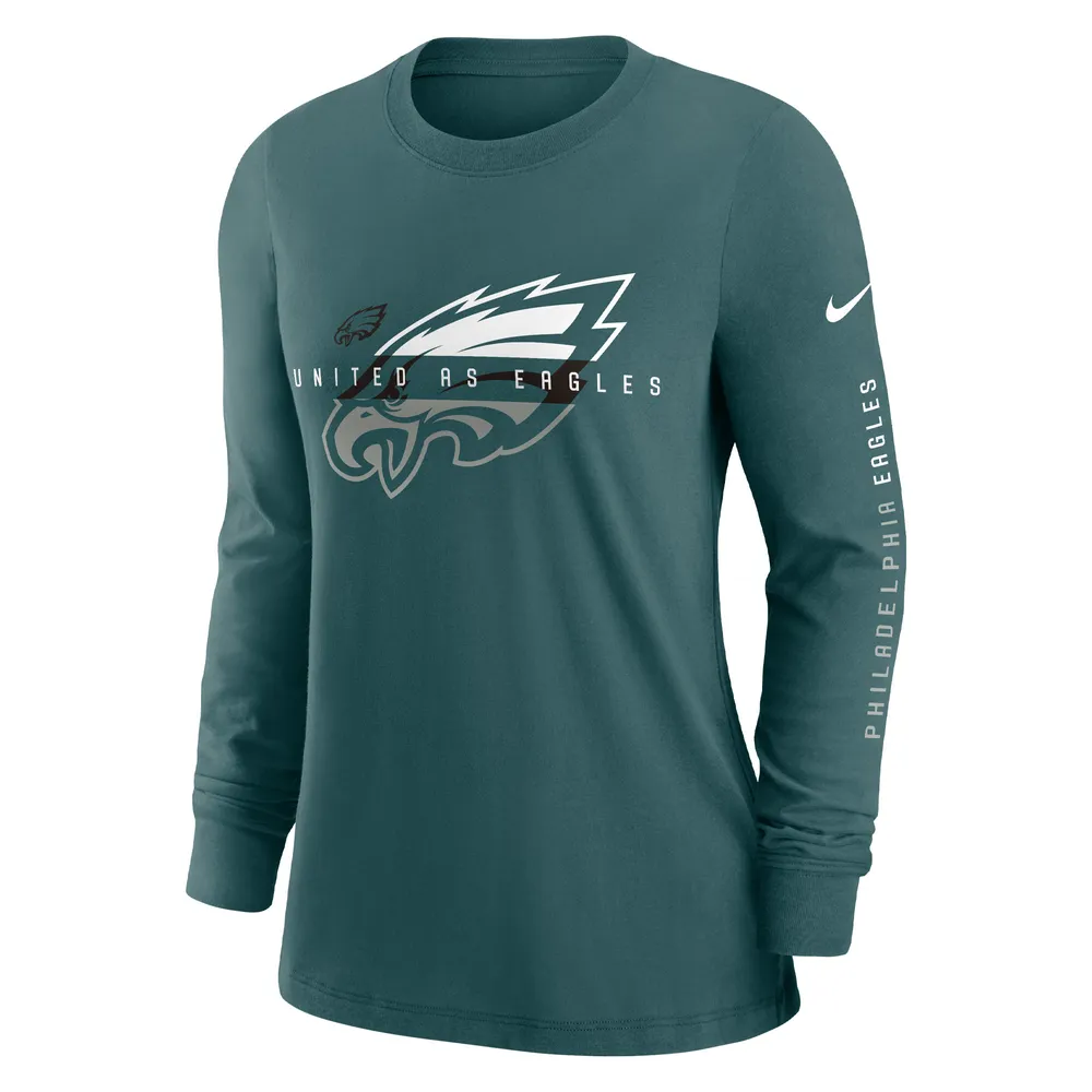 Nike Women's Nike Midnight Green Philadelphia Eagles Prime Split Long Sleeve  T-Shirt