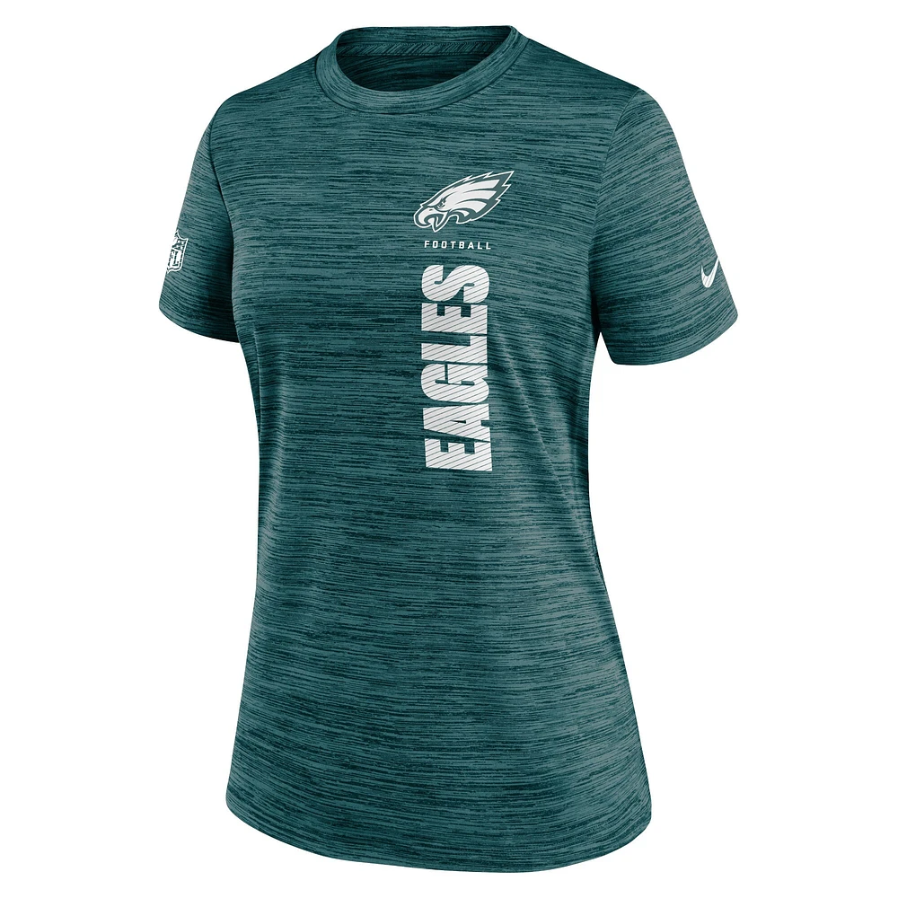 T-shirt Nike Velocity Performance des Eagles de Philadelphie vert nuit pour femme