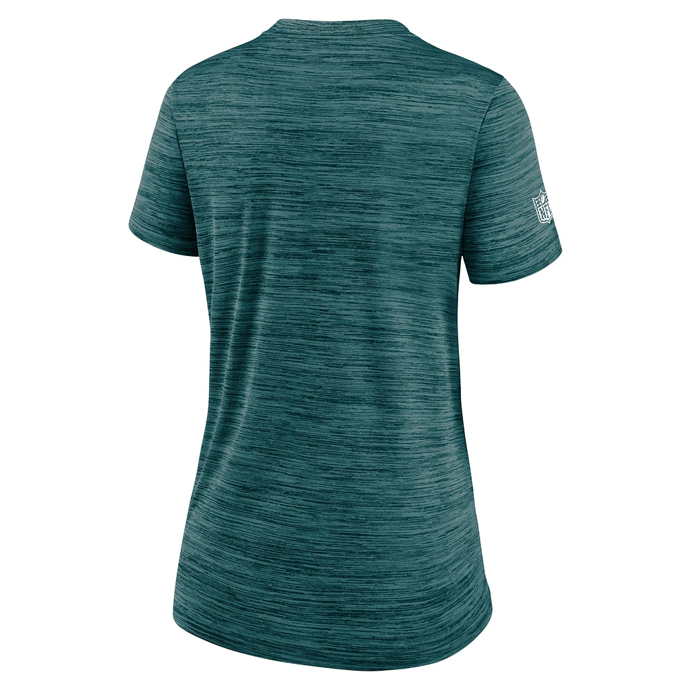 T-shirt Nike Velocity Performance des Eagles de Philadelphie vert nuit pour femme