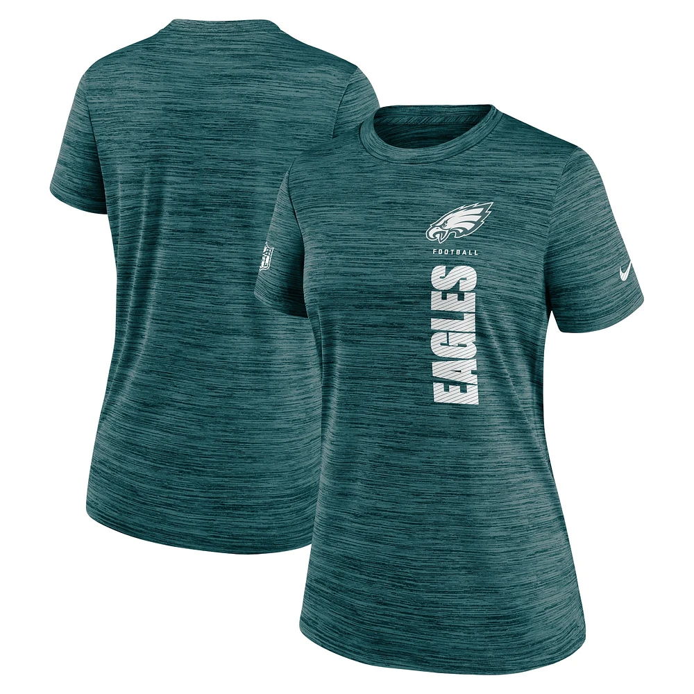 T-shirt Nike Velocity Performance des Eagles de Philadelphie vert nuit pour femme