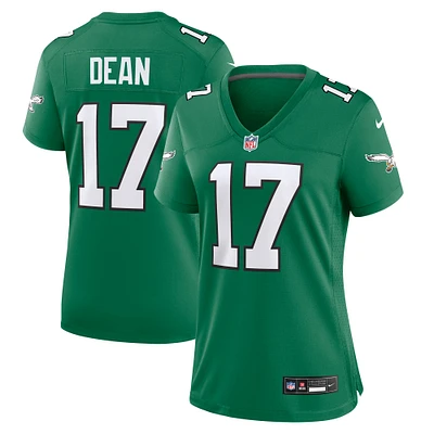 Maillot de match alternatif des Eagles Philadelphie pour femme Nike Nakobe Dean Kelly vert