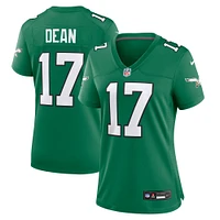 Maillot de match alternatif des Eagles Philadelphie pour femme Nike Nakobe Dean Kelly vert