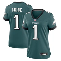 Women's Nike Number 1 Bride Midnight Green Philadelphia Eagles Game Jersey