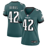 Maillot de match Nike Oren Burks pour femme, vert minuit, des Eagles Philadelphie