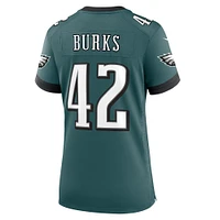 Maillot de match Nike Oren Burks pour femme, vert minuit, des Eagles Philadelphie