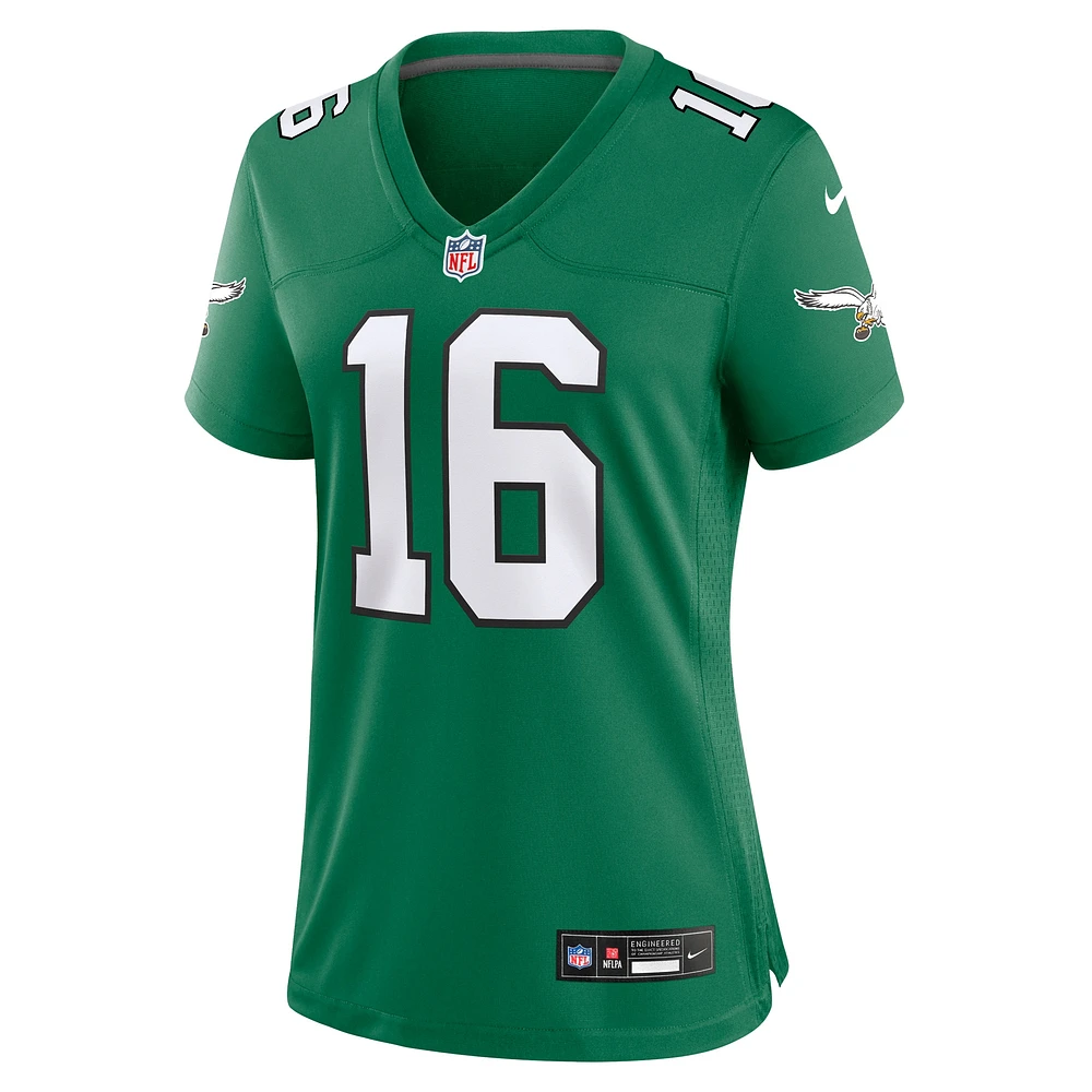 Maillot de jeu alternatif des Eagles Philadelphie Nike Quez Watkins Kelly vert pour femme