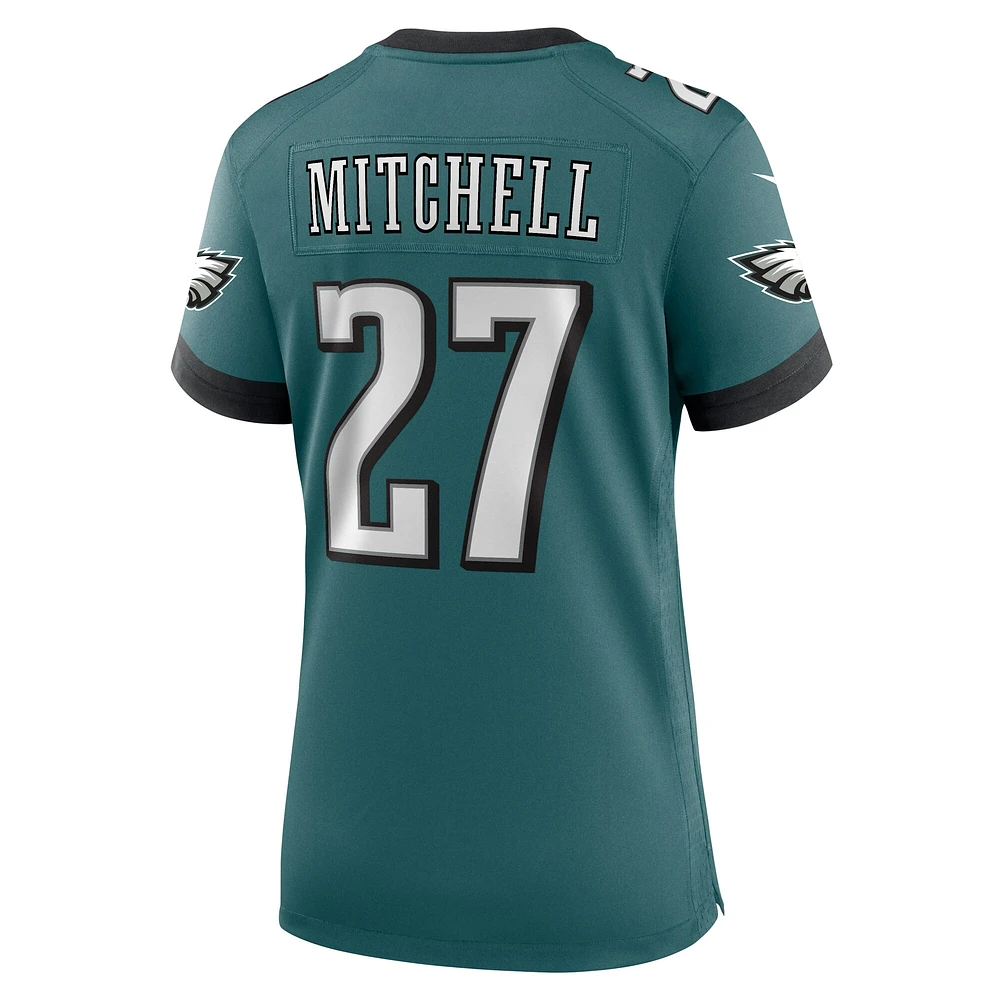 Maillot de match l'équipe des Philadelphia Eagles Nike Quinyon Mitchell pour femme, vert nuit