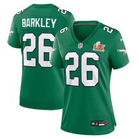 Maillot Nike Saquon Barkley Kelly pour femme, vert, Philadelphia Eagles, Super Bowl LIX, 2e match alternatif