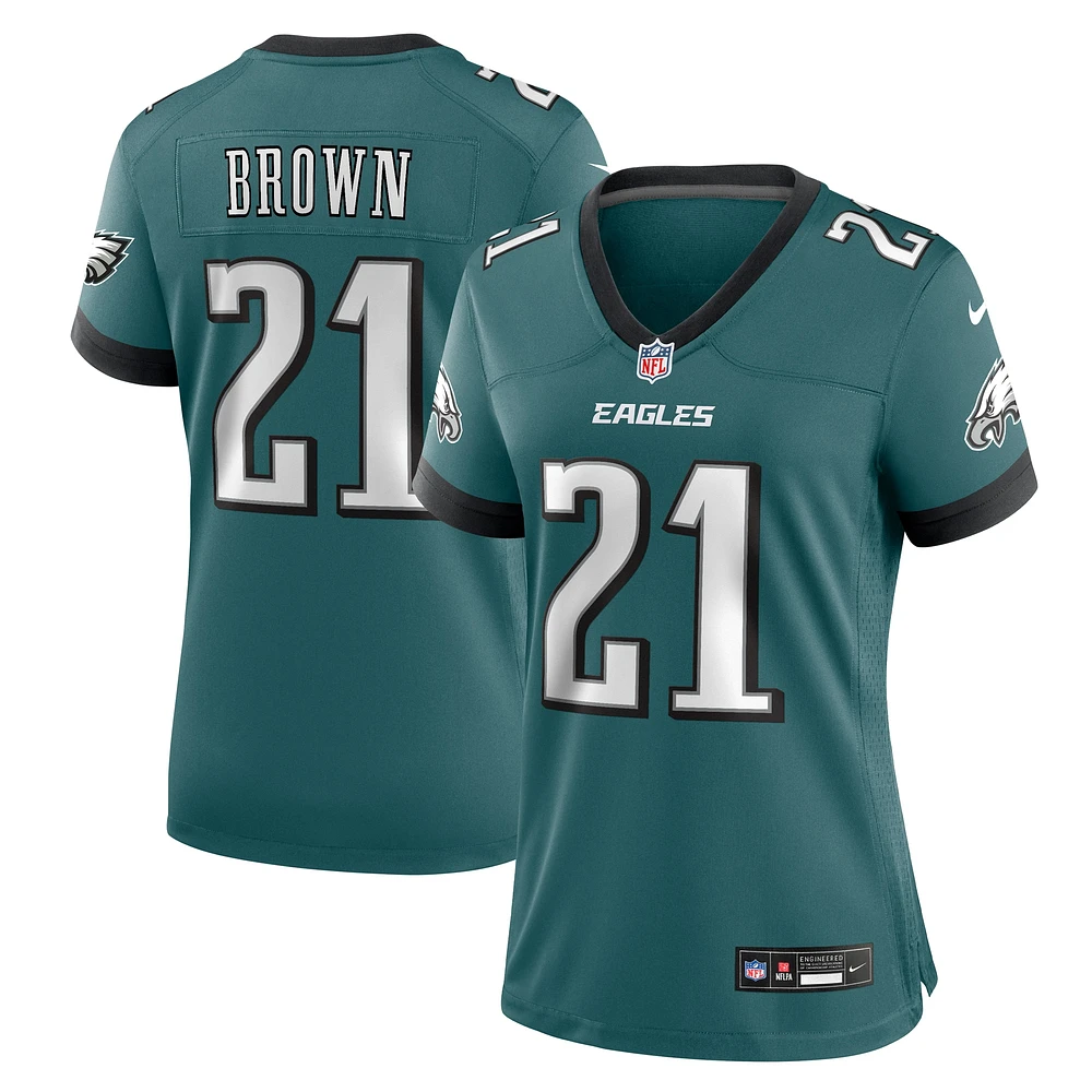 Maillot de match l'équipe des Philadelphia Eagles Nike Sydney Brown Midnight Green pour femme