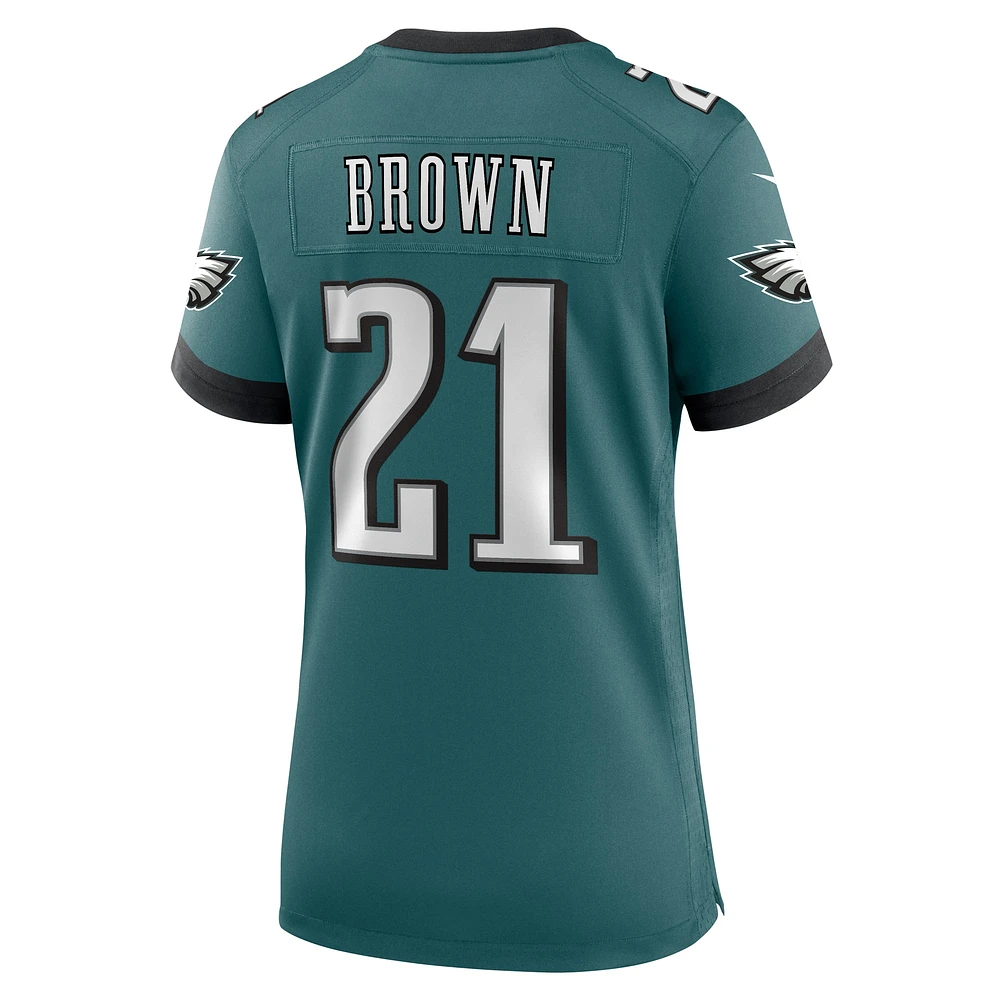 Maillot de match l'équipe des Philadelphia Eagles Nike Sydney Brown Midnight Green pour femme