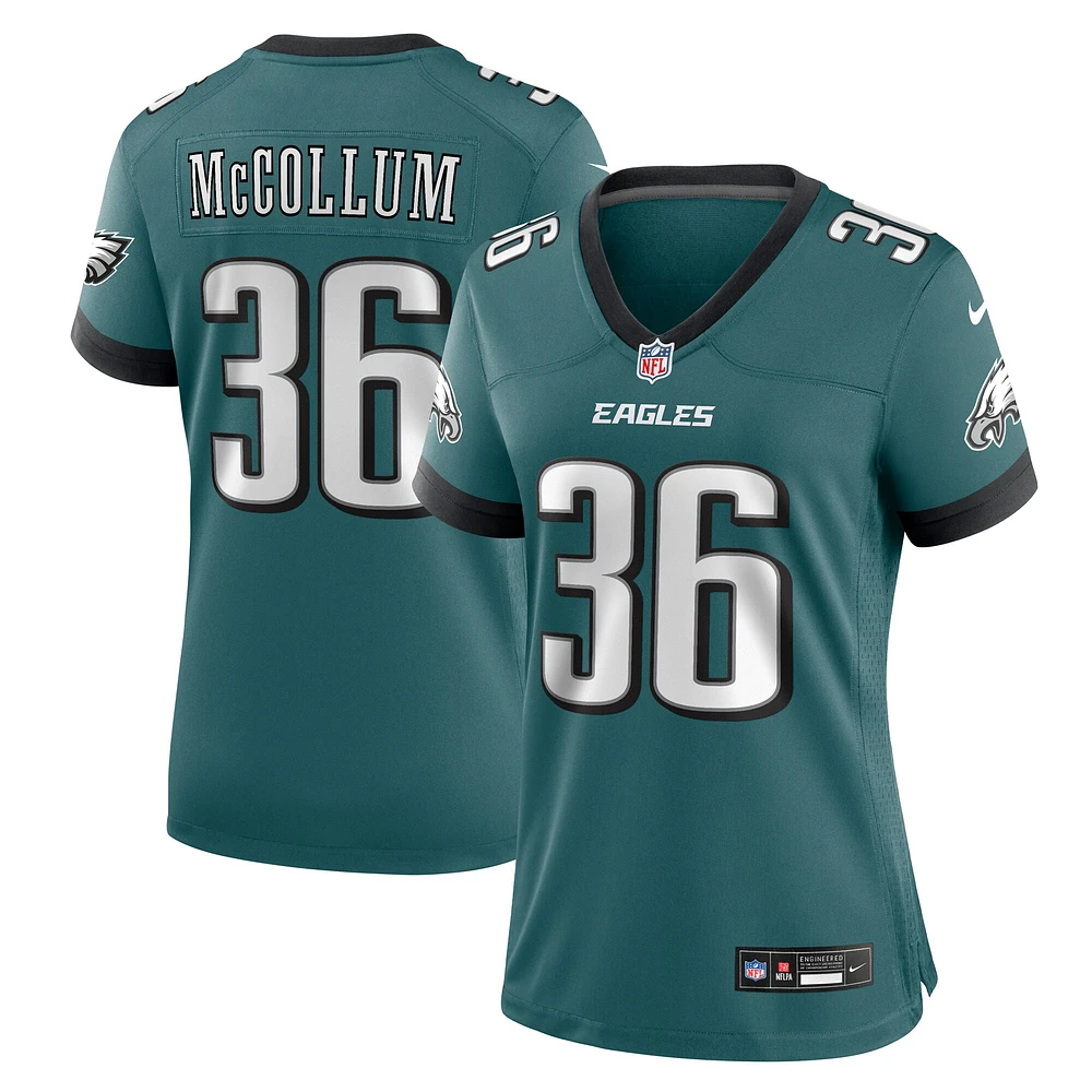 Maillot de match Nike Tristin McCollum pour femme, vert nuit, Philadelphia Eagles