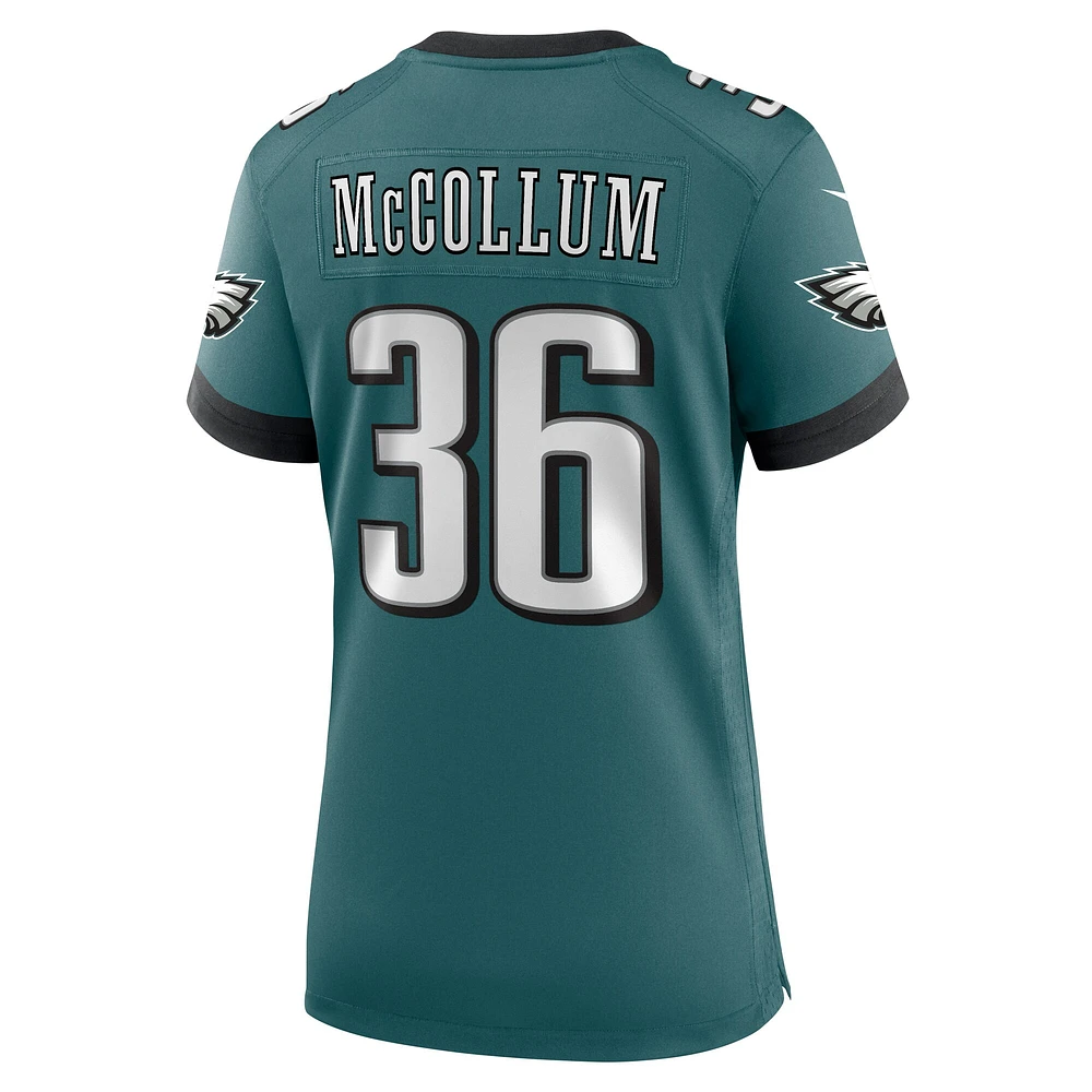 Maillot de match Nike Tristin McCollum pour femme, vert nuit, Philadelphia Eagles