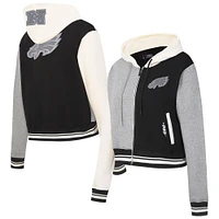Sweat à capuche zippé en French Terry Reverse Colorblock Pro Standard gris pour femme des Philadelphia Eagles
