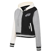 Sweat à capuche zippé en French Terry Reverse Colorblock Pro Standard gris pour femme des Philadelphia Eagles