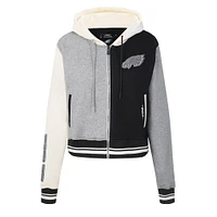Sweat à capuche zippé en French Terry Reverse Colorblock Pro Standard gris pour femme des Philadelphia Eagles