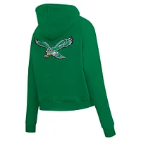Sweat à capuche zippé avec logo Split Pro Standard Kelly Green pour femme des Philadelphia Eagles