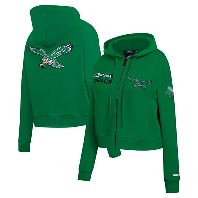 Sweat à capuche zippé avec logo Split Pro Standard Kelly Green pour femme des Philadelphia Eagles