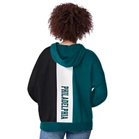 Women's Starter Midnight Green Philadelphia Eagles Power Move Long Sleeve Pullover Hoodie