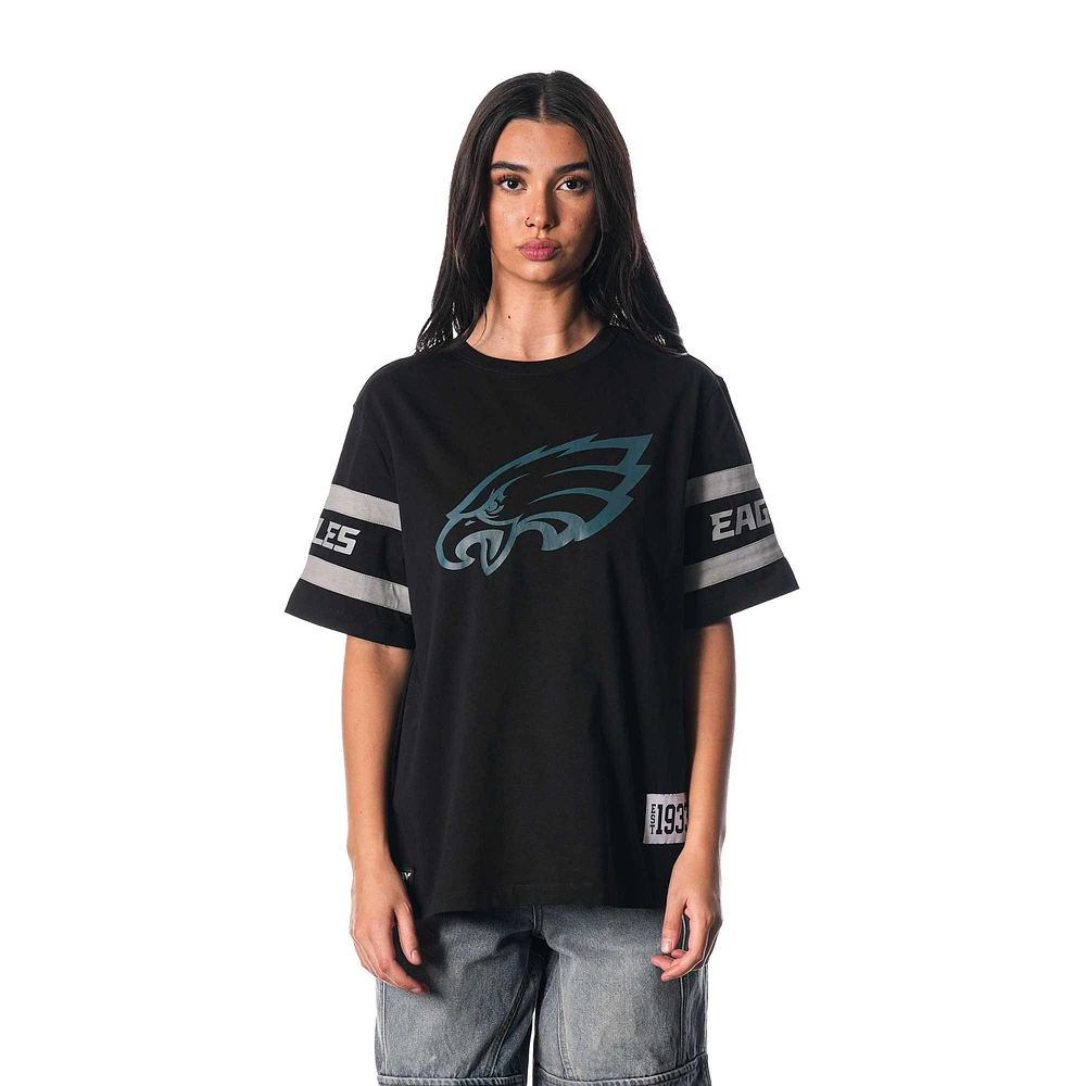 T-shirt à épaules tombantes noir pour femme The Wild Collective Philadelphia Eagles