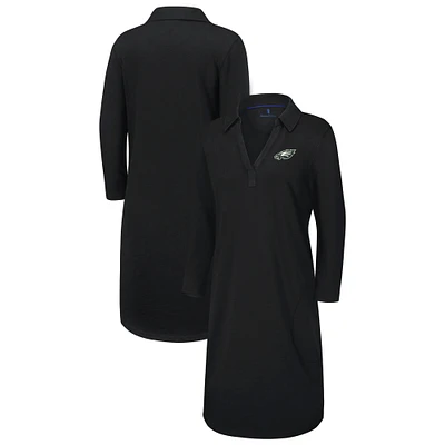 Women's Tommy Bahama Black Philadelphia Eagles Ashby Isles Three-Quarter Length Sleeve Pullover
 Jersey Dress