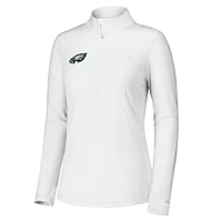 Women's Tommy Bahama White Philadelphia Eagles Sport Playa Vista Quarter-Zip Jacket