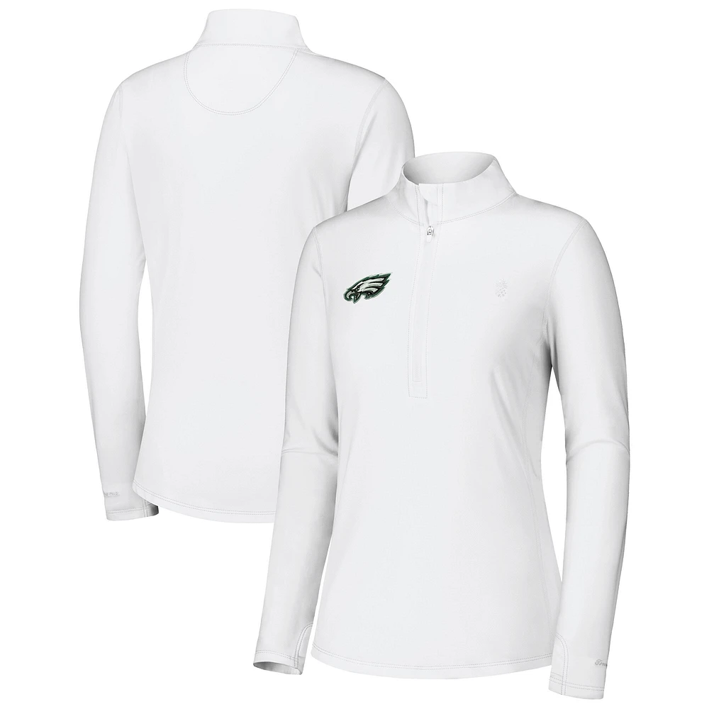 Veste zippée quart de tour blanche Tommy Bahama Philadelphia Eagles Sport Playa Vista pour femme