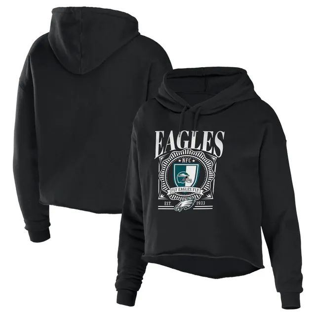 Lids Philadelphia Eagles WEAR by Erin Andrews Women's Modest Cropped  Pullover Hoodie - Black