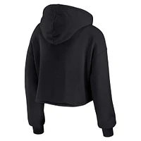 Women's WEAR by Erin Andrews Black Philadelphia Eagles Prime Cropped Pullover Hoodie