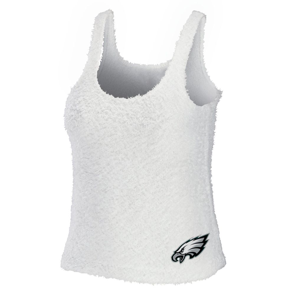 Women's WEAR by Erin Andrews Cream Philadelphia Eagles Cozy Scoop Neck Tank Top & Pants Sleep Set