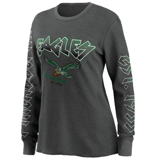 WEAR by Erin Andrews Women's WEAR by Erin Andrews Gray Philadelphia Eagles  - Long Sleeve Thermal Top