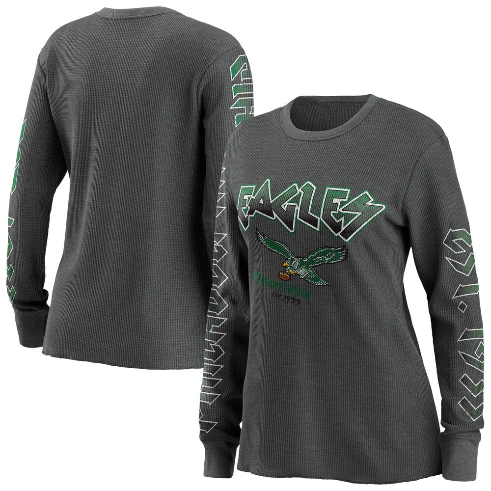 WEAR by Erin Andrews Women's WEAR by Erin Andrews Gray Philadelphia Eagles  - Long Sleeve Thermal Top