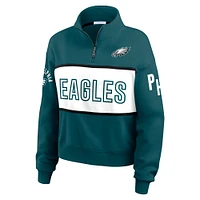 Women's WEAR by Erin Andrews Green Philadelphia Eagles Quarter-Zip Jacket