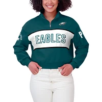 Women's WEAR by Erin Andrews Green Philadelphia Eagles Quarter-Zip Jacket