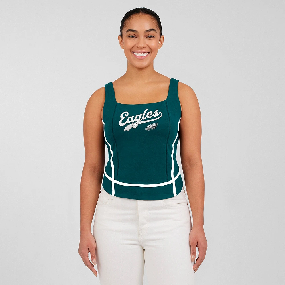Débardeur à col carré vert nuit Philadelphia Eagles pour femme WEAR by Erin Andrews