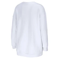 Women's WEAR by Erin Andrews White Philadelphia Eagles Oversized Pullover Sweatshirt