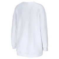 Women's WEAR by Erin Andrews  White Philadelphia Eagles Super Bowl LIX Champions Fleece Pullover Sweatshirt