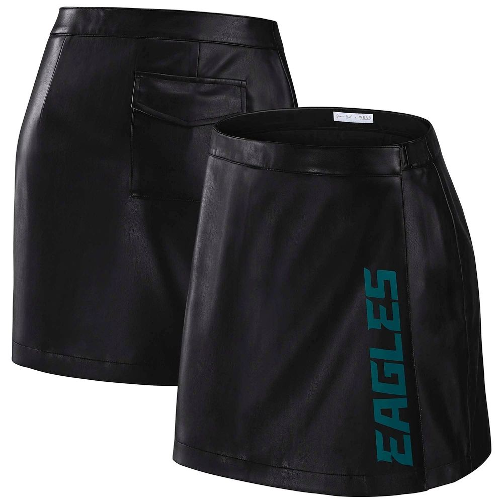 Jupe portefeuille noire Philadelphia Eagles pour femme WEAR by Erin Andrews x Gracie Hunt