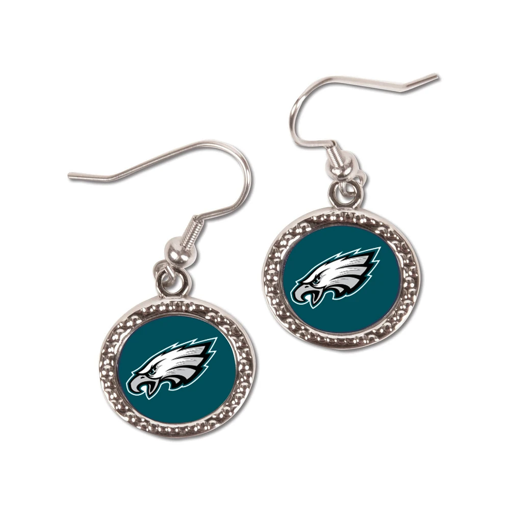 Boucles d'oreilles pendantes rondes WinCraft Philadelphia Eagles pour femme